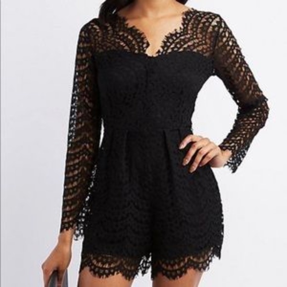 Charlotte Russe Pants - Charlotte Russe | Dusty Blue Eyelet Romper size S
